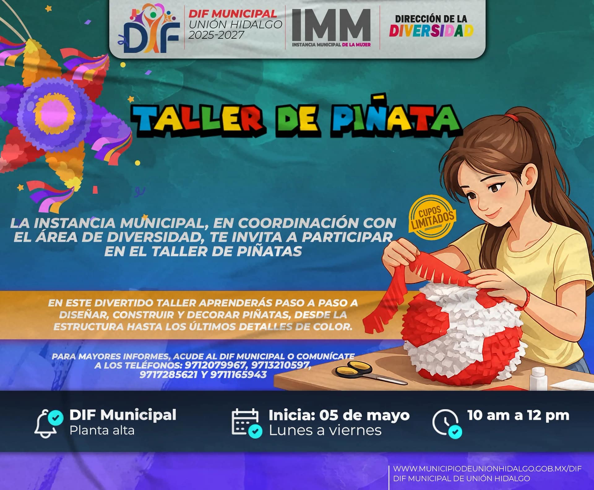 Aprende y crea: Taller de Piñatas en el DIF Municipal Unión Hidalgo